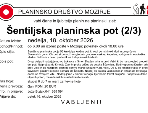 Šentiljska planinska pot (drugi od treh delov)